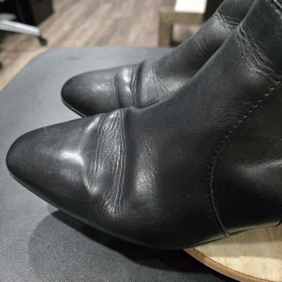 🐢 Aquatalia Fiamma Black Leather Bootie Chelsea Boot size 11 Made in Italy - Picture 13 of 16